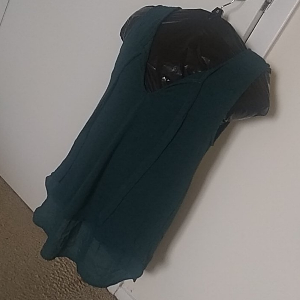 NWT Loft Green Sleeveless Tie-front Tank, Sz XS